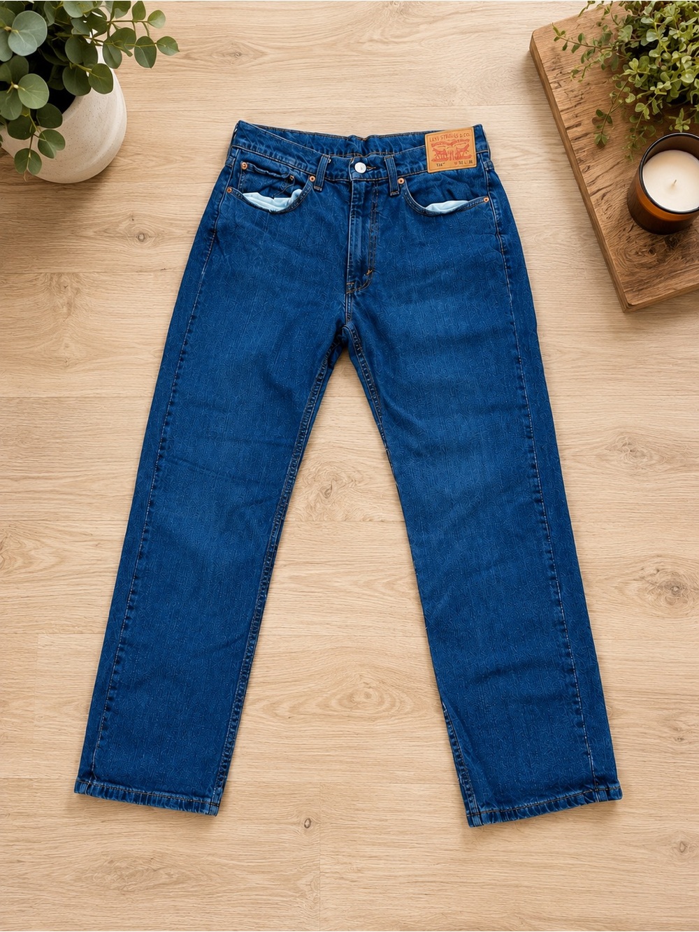 Signature by Levi Strauss Men's Dark Blue Straight-Leg Jeans